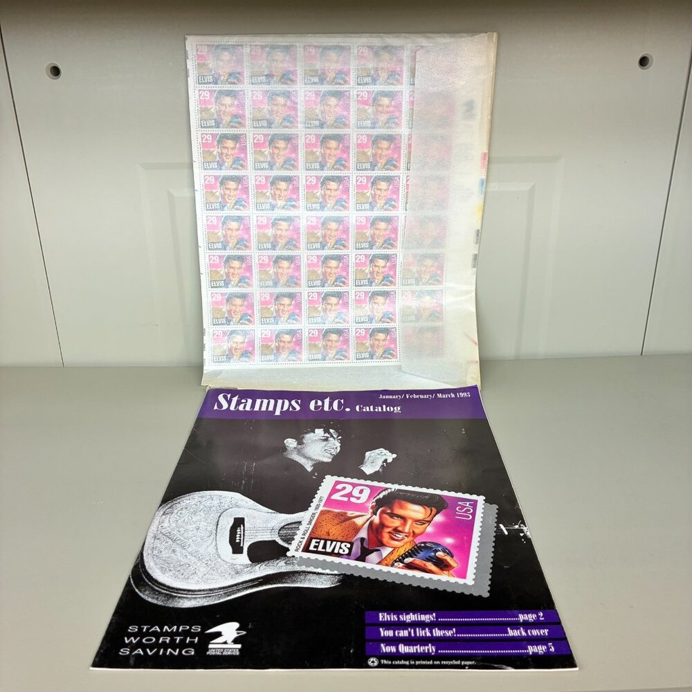 Elvis LEGENDS OF AMERICAN MUSIC USPS Commemorative 40 Stamp Sheet &Catalogue